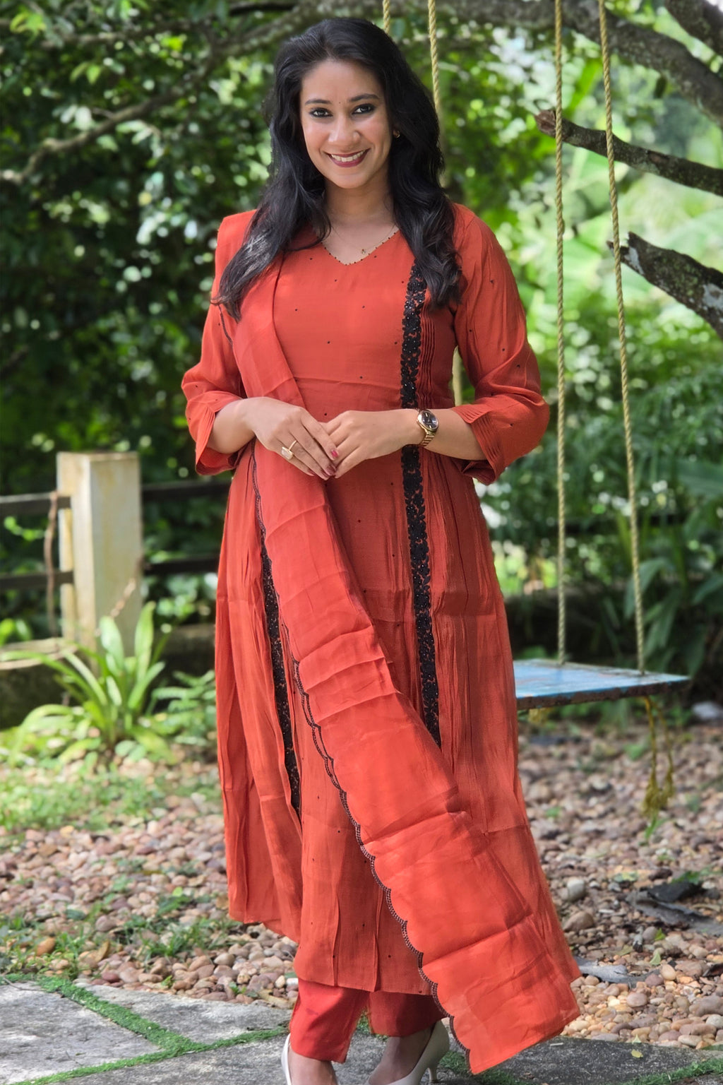 Rusty Terracotta Chanderi Salwar Set