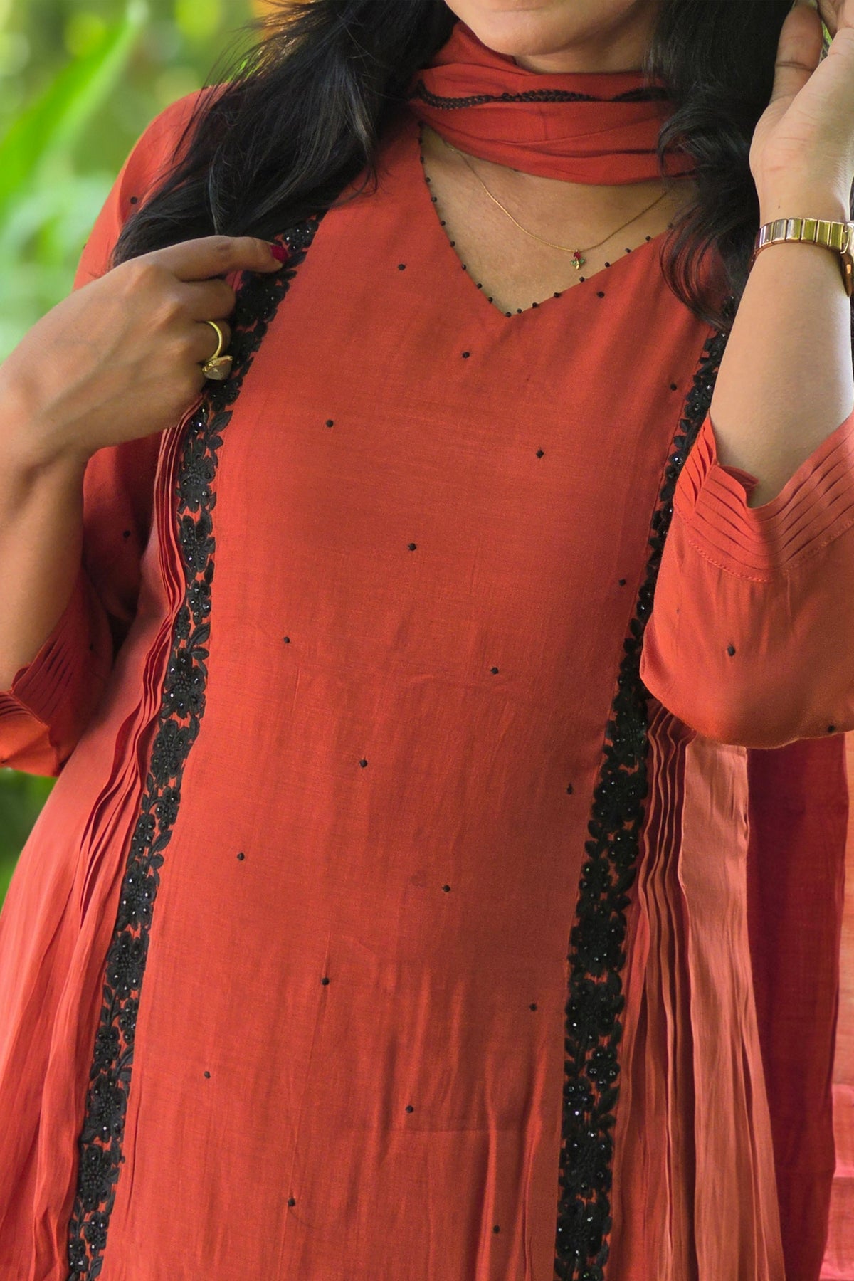 Rusty Terracotta Chanderi Salwar Set