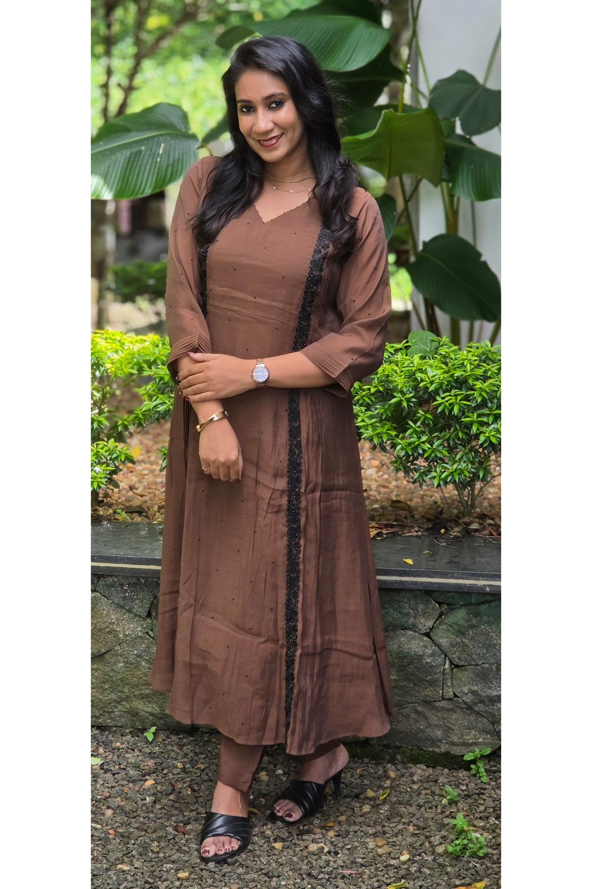 Chocolate Brown Chanderi Salwar Set