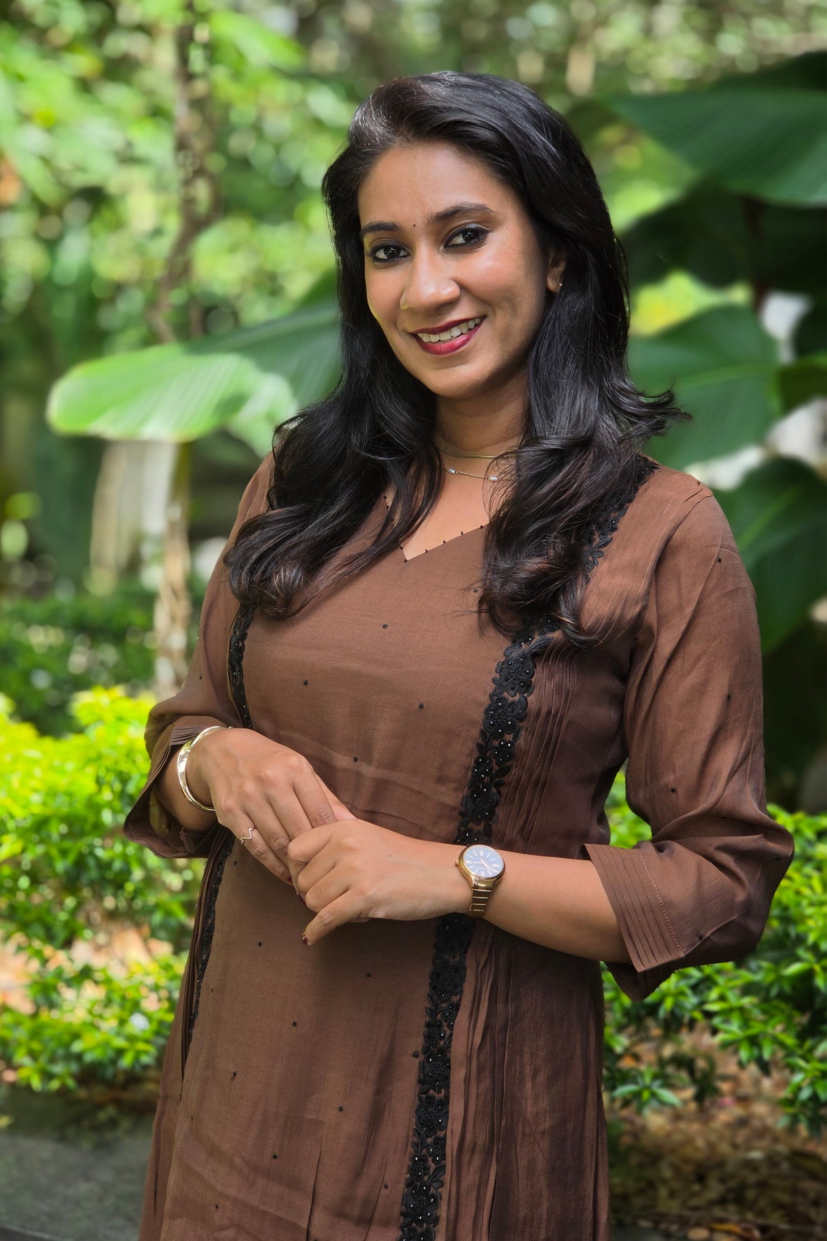 Chocolate Brown Chanderi Salwar Set