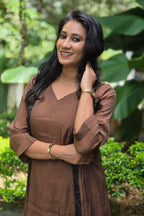 Chocolate Brown Chanderi Salwar Set