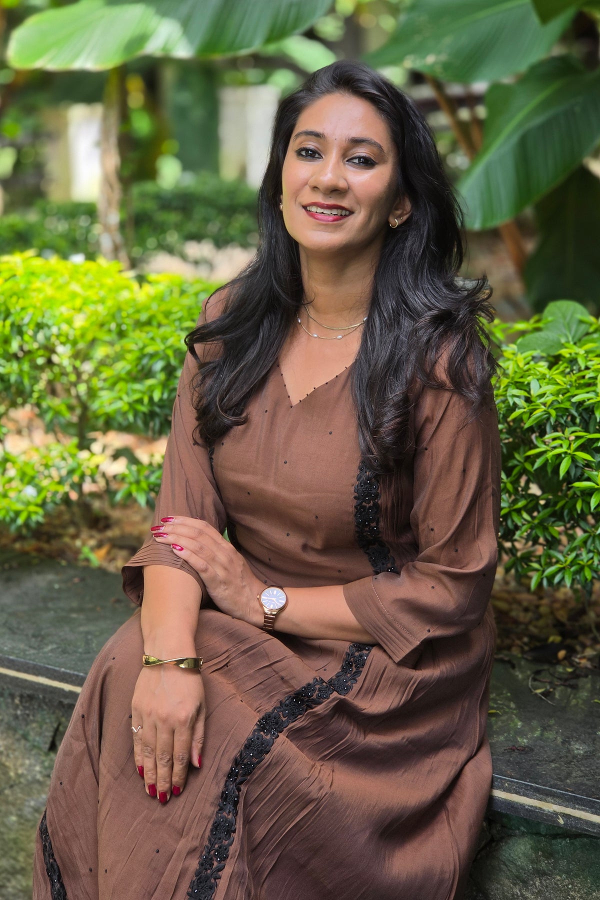 Chocolate Brown Chanderi Salwar Set