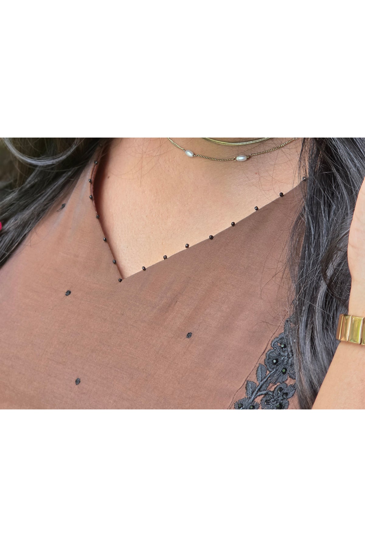Chocolate Brown Chanderi Salwar Set