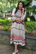 Black & Red Printed Muslin Frock
