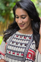 Black & Red Printed Muslin Frock
