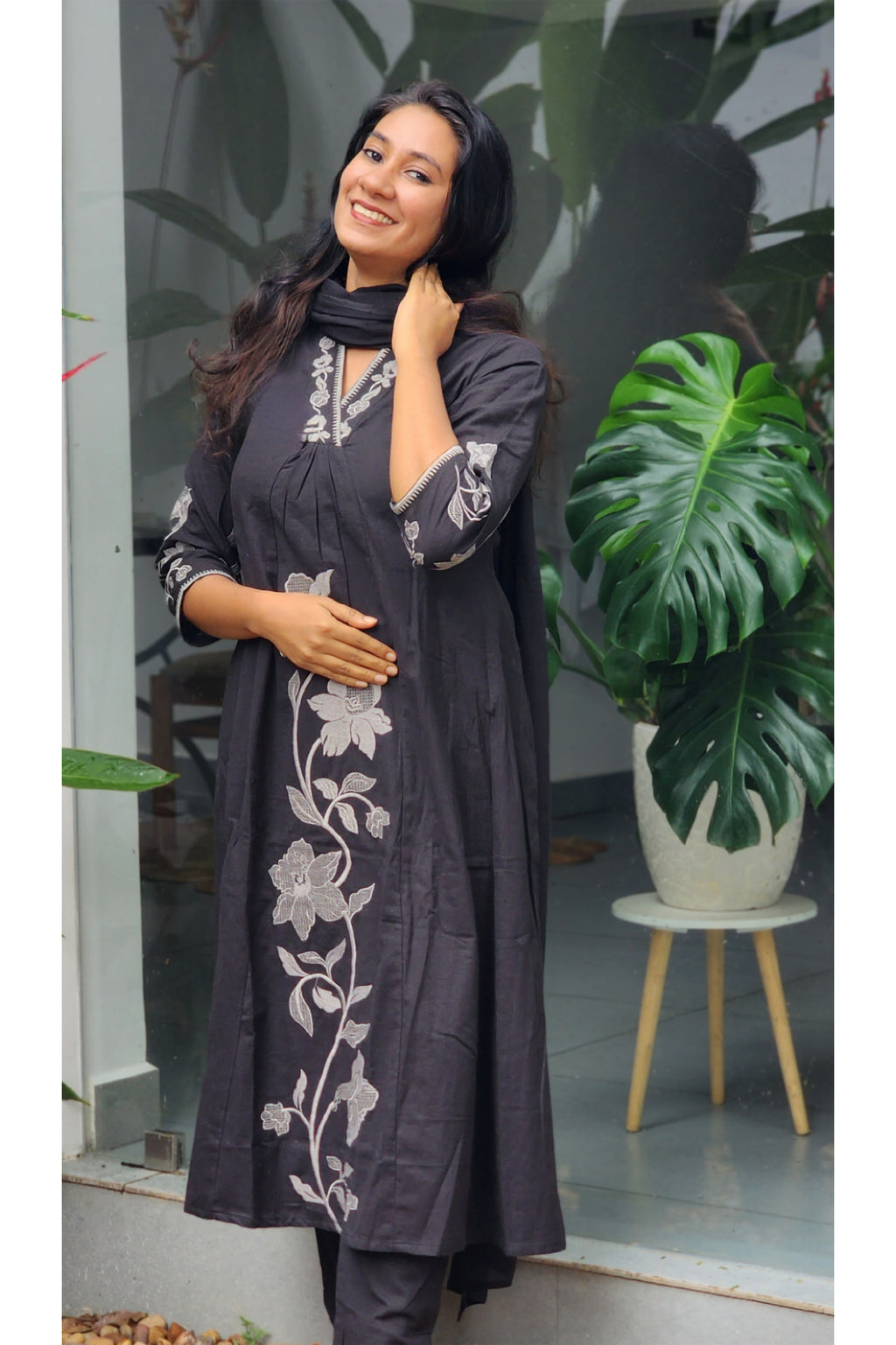 Black cotton salwar set