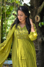 Olive Green Chanderi Salwar Set
