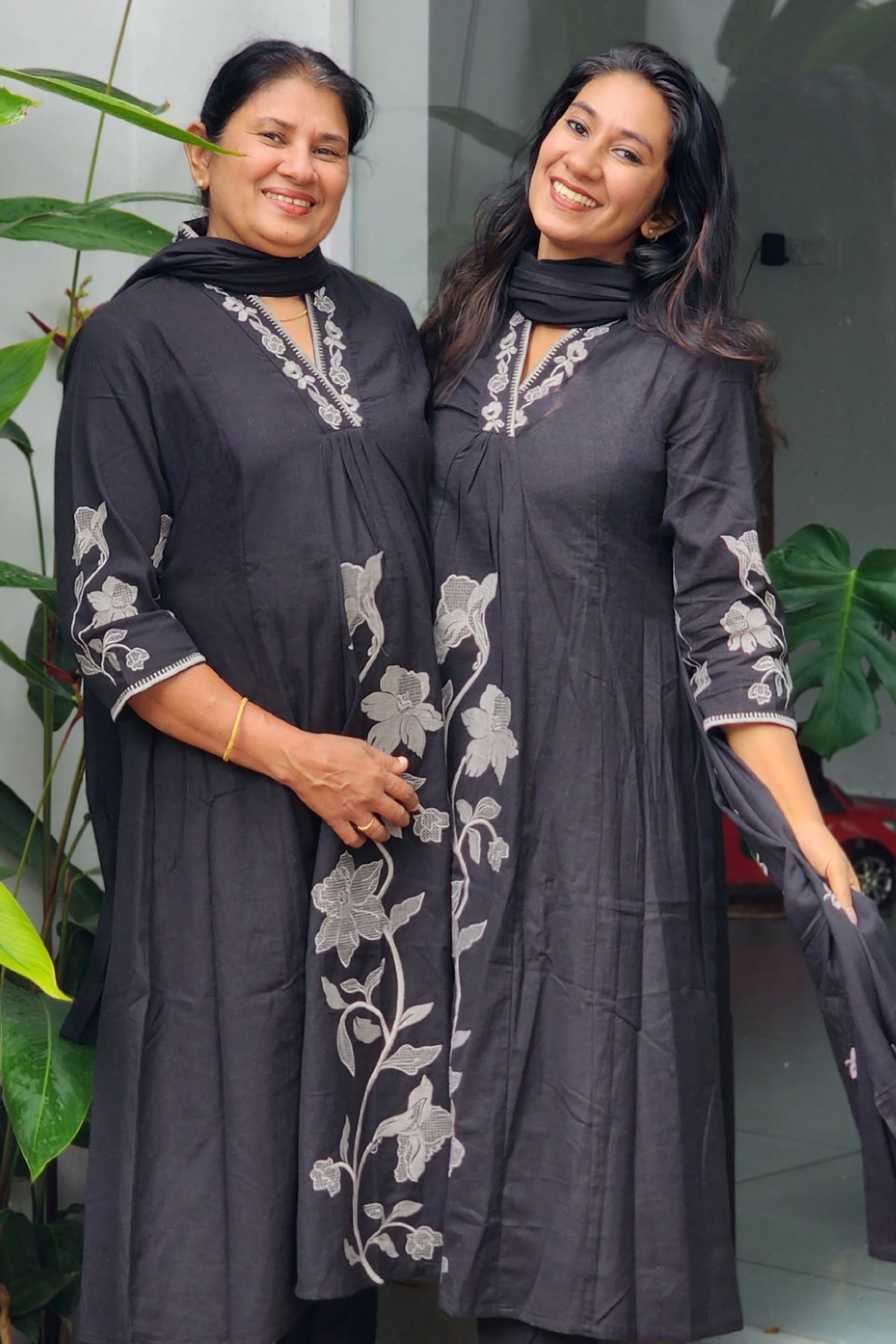 Midnight Bloom Cotton Salwar Set