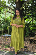 Olive Green Chanderi Salwar Set