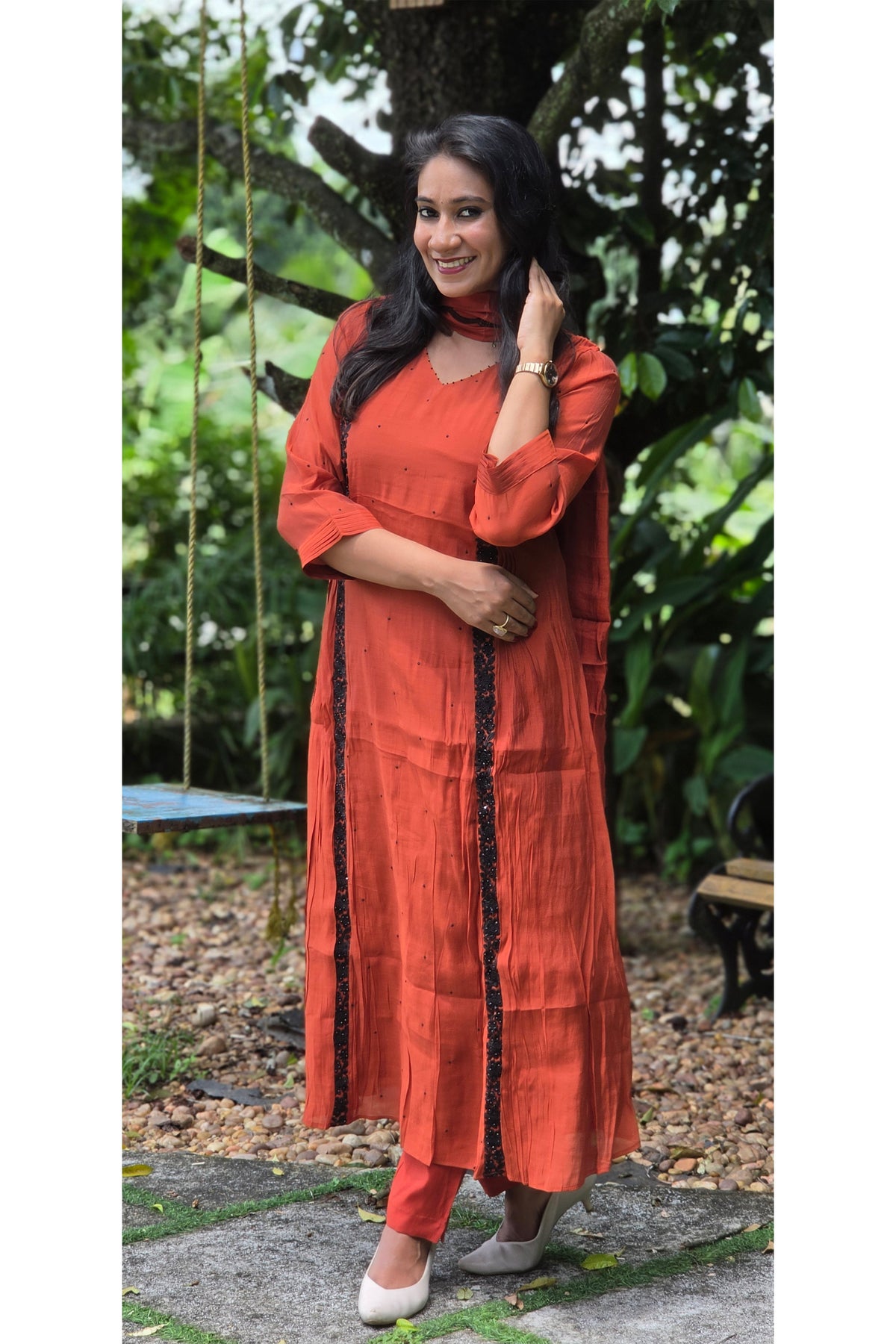 Rusty Terracotta Chanderi Salwar Set